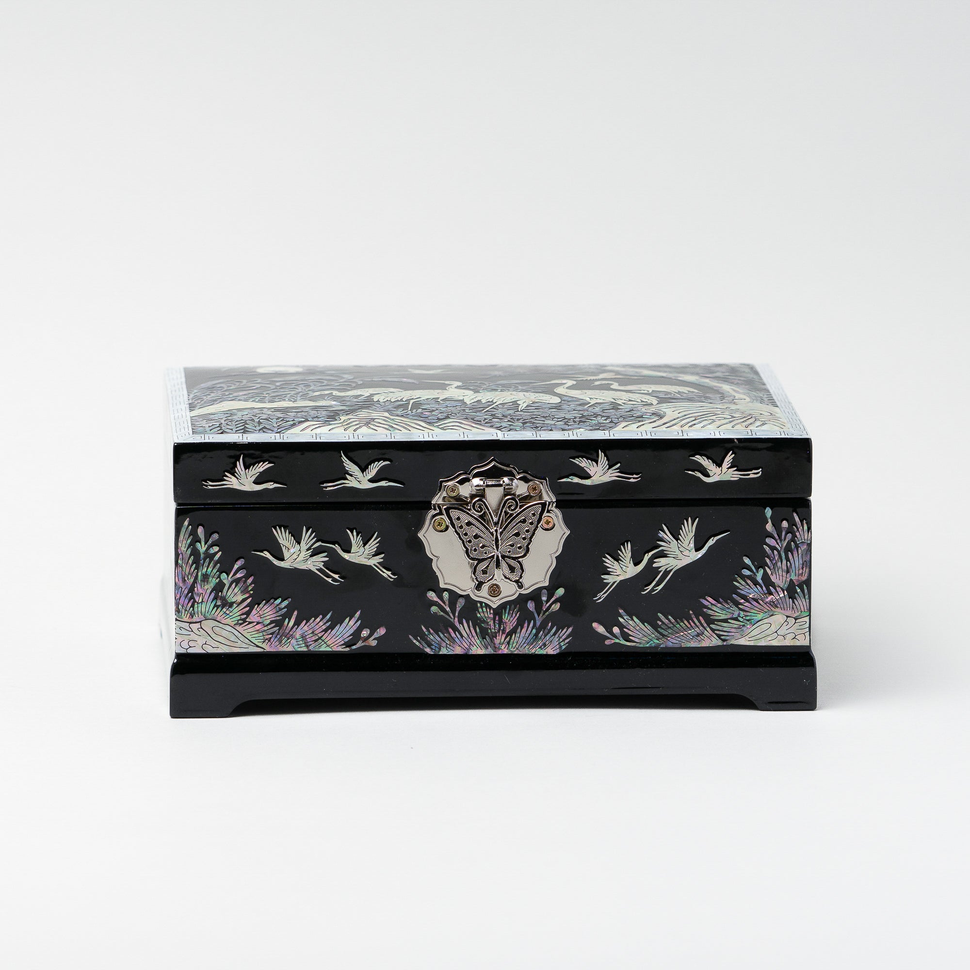 Mother of Pearl Black Jewelry Box Large